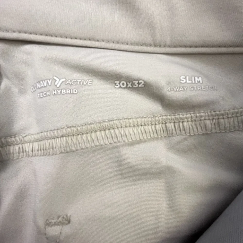 Old Navy Active Tech Hybrid Pants Mens 30x32 Tan Performance Stretch Golf NWT